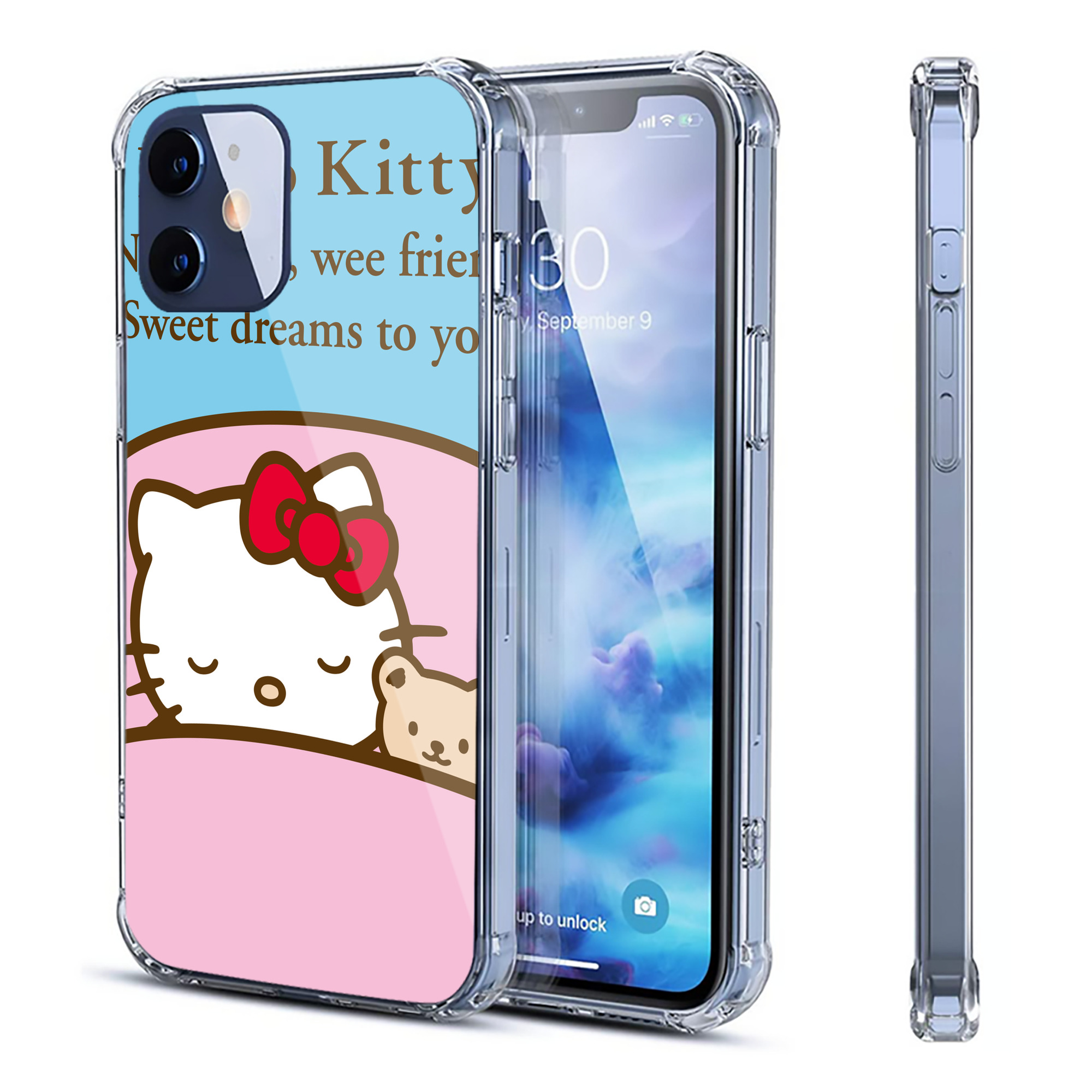 （画像用） Hello Kitty ハローキティ 【iPhone 12シリーズ対応】透明スマホケース（クリアソフトケース）